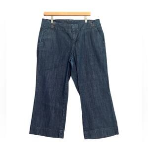 Tommy Hilfiger Wide Leg Trouser Culotte Jeans Womens Size 12 Dark Wash Preppy